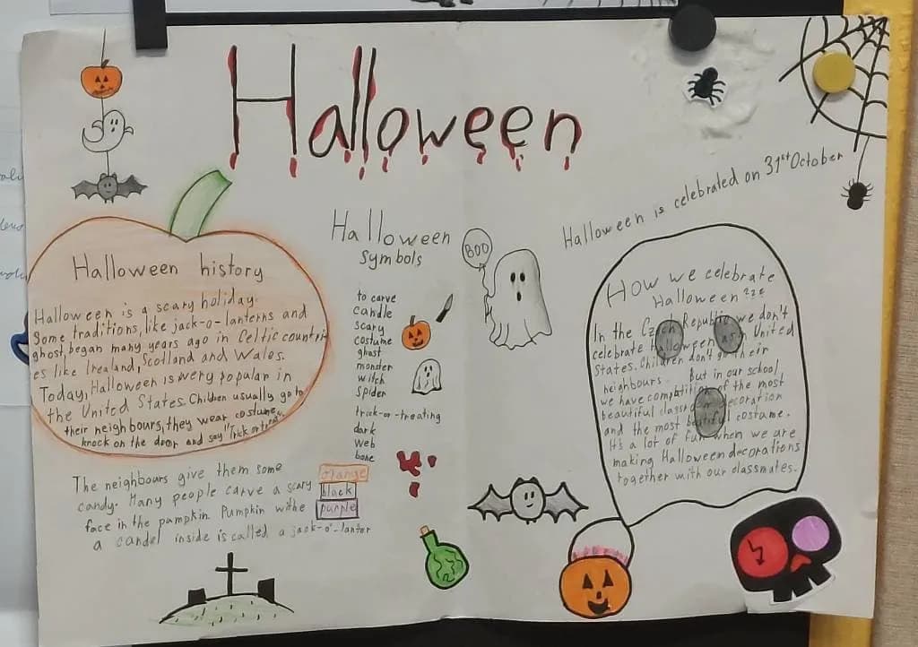 Fotografie z článku: Halloweenské projekty v AJ v VI.B