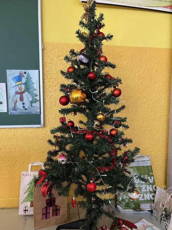 Fotografie z článku: Výsledky soutěže školního parlamentu o nejkrásnější třídní vánoční stromeček