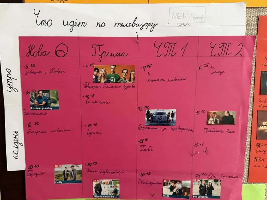 Fotografie z článku: Určujeme čas v ruštině s TV programem