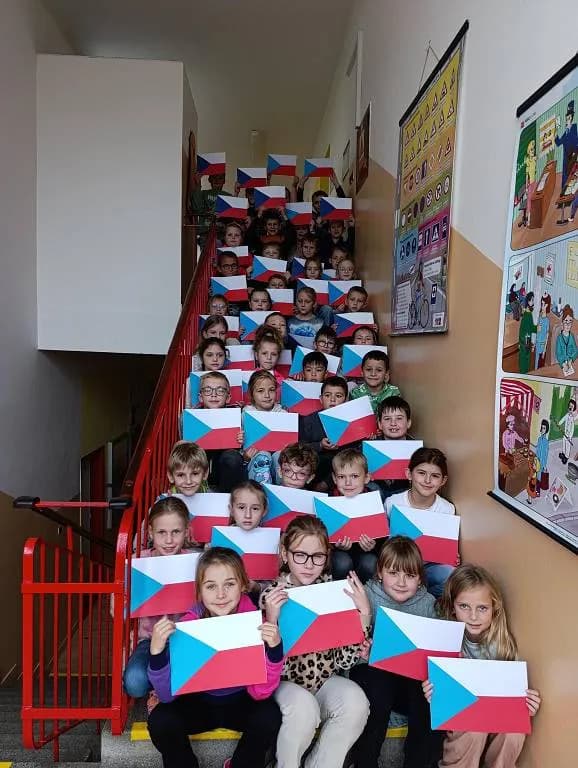 Český den s českými vlajkami