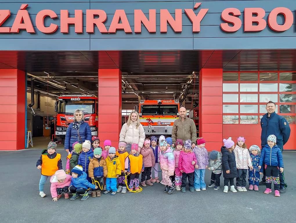 Fotografie z článku: Exkurze MŠ u hasičů v Přerově 🚒