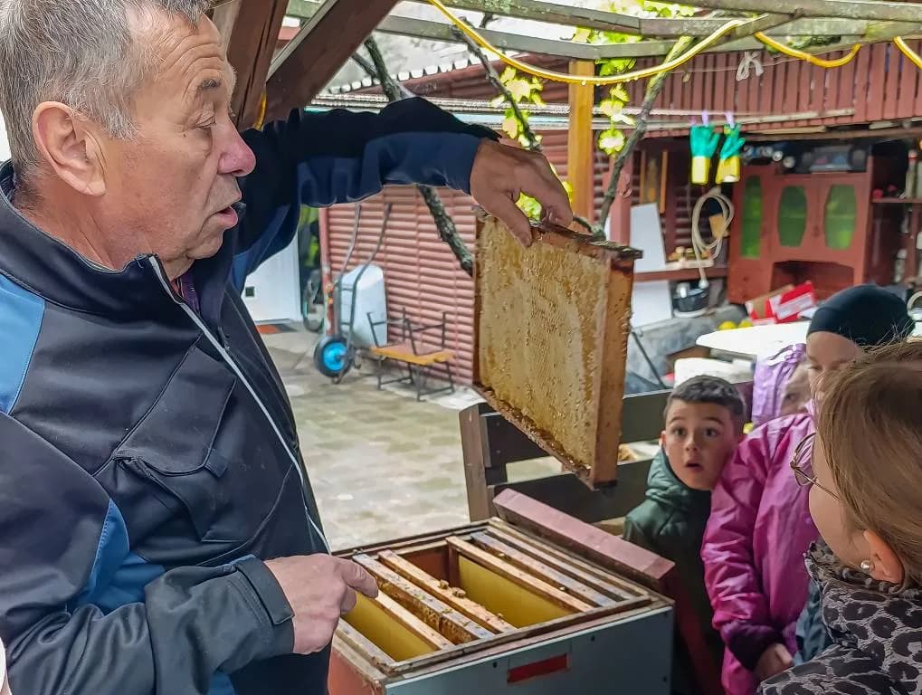 Fotografie z článku: Návštěva ll. A u pana včelaře Ščotky