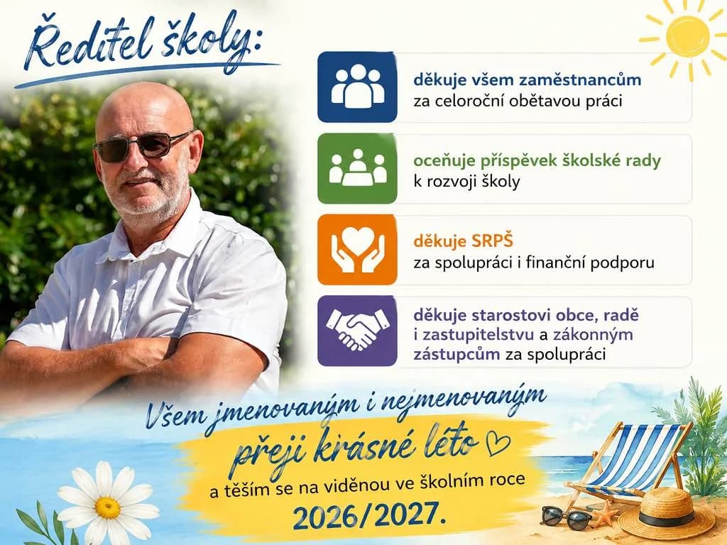 Poděkování ředitele